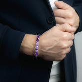 Men's Mindful Balance Bracelet: Amethyst, Black Obsidian, Hematite & Silver
